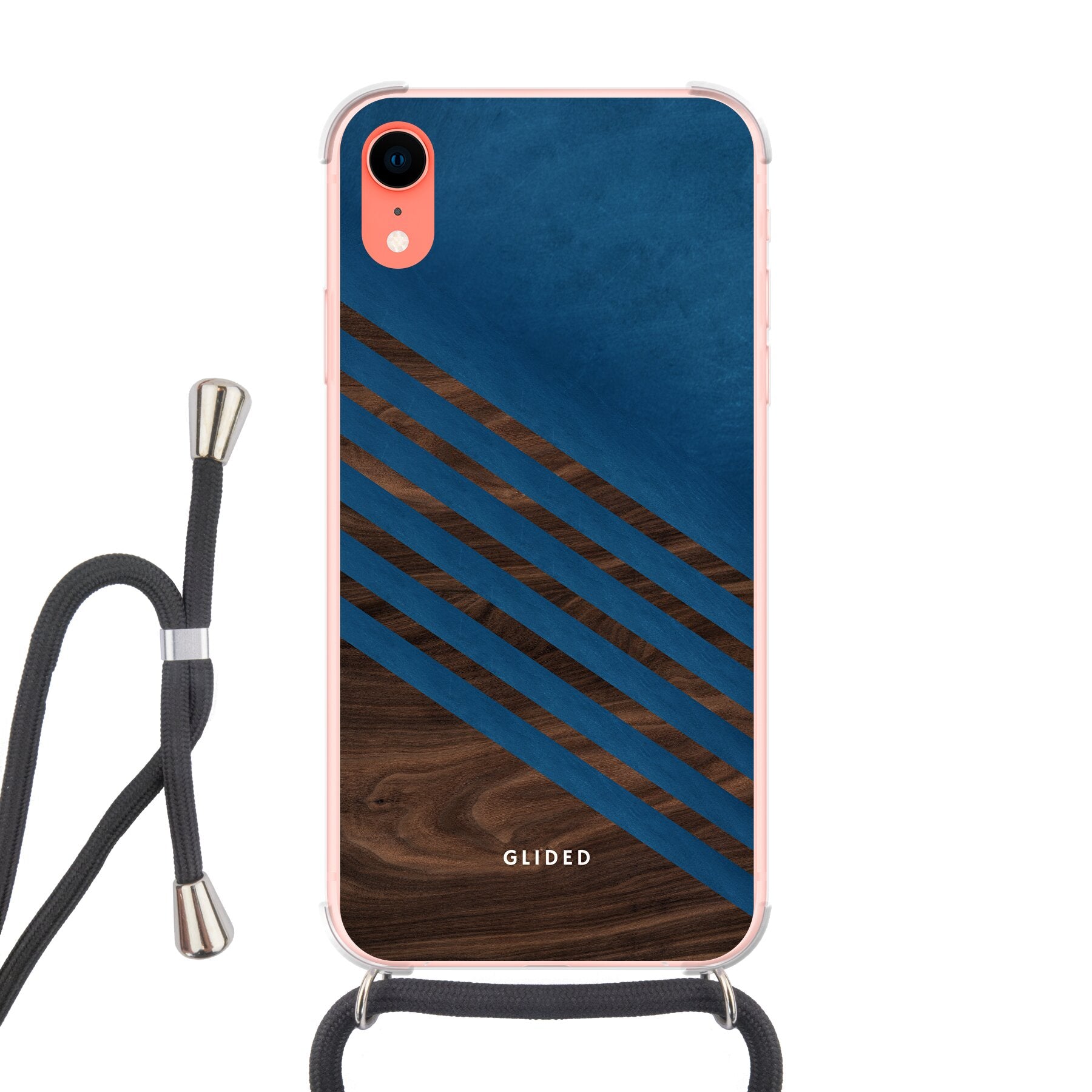 Blue Wood - iPhone XR Handyhülle Crossbody case mit Band